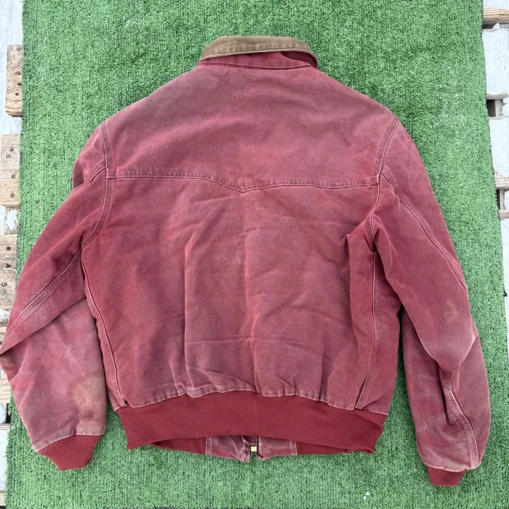 Carhartt Men's Vintage Brick Red Santa Fe Bomber Jacket Size XL